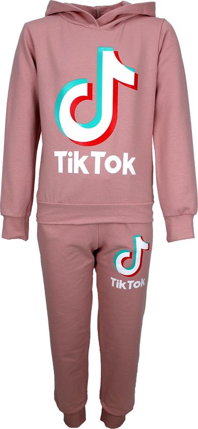 Tik Tok TikTok Trainingspak Premium Pink Kids Roze - Maat 170/176 | bol.com