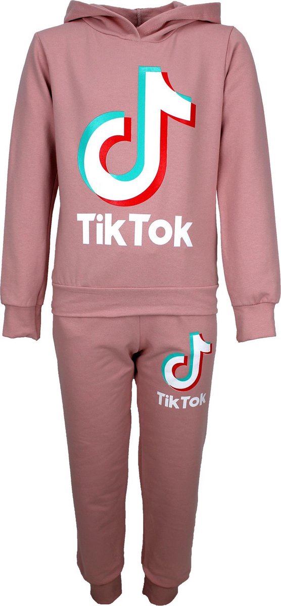 Tik Tok TikTok Trainingspak Premium Pink Kids Roze - Maat 170/176