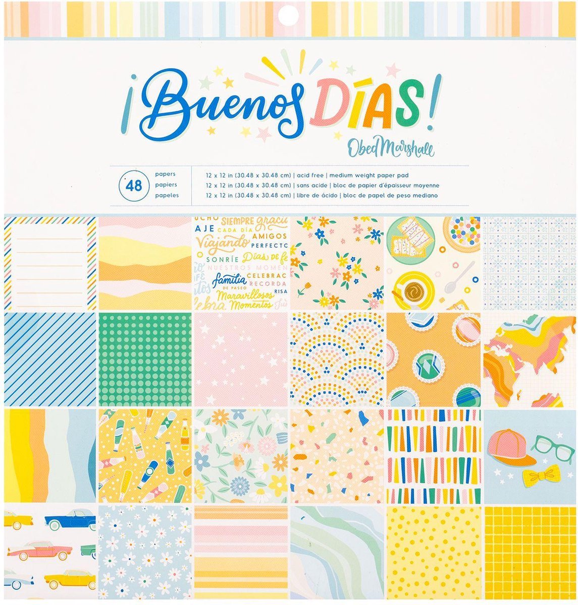 American Crafts - Paper pad - Buenos días - 30.5 x 30.5cm - 40 sheets