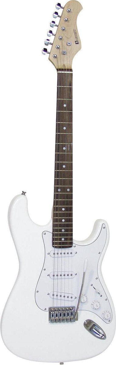 Dimavery - Gitaar - Volwassenen - Elektrische Gitaar - ST-203 white