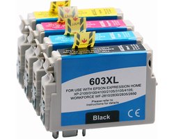 ABC Set 4x ABC huismerk inkt cartridge geschikt voor Epson 603XL voor Epson Expression Home XP-2100 XP-2105 XP-3100 XP-3105 XP-4100 XP-4105 Workforce…