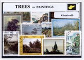 Bomen op schilderijen – Luxe postzegel pakket (A6 formaat) : collectie van verschillende postzegels van bomen op schilderijen – kan als ansichtkaart in een A6 envelop - authentiek