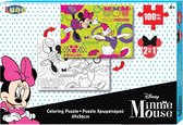 kleurplaat en puzzel Minnie Mouse 49 cm karton 100 stuks