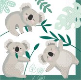 servetten Koala 33 x 33 cm papier wit/groen 16 stuks