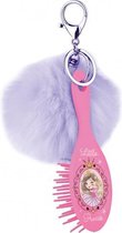 sleutelhanger met borstel Prinses meisjes roze