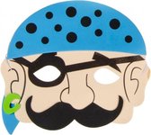 maskers piraat blauw en rood hoofdkapje 21 cm | 4 stuks