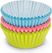 cupcakevormen 5cm papier blauw/roze/groen 90 stuks