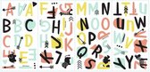 muurstickers Tribal Alfabet vinyl 66 stuks