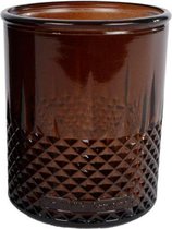 theelichthouder Diamond 10,5 cm glas bruin