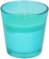 geurkaars in glas Citronella 8 cm glas/wax turquoise