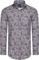 Dom Tower - Heren Overhemd - Paisley Motief  - Stretch - Grijs