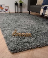 Rond hoogpolig vloerkleed - Cozy Shaggy - grijs 160 cm rond