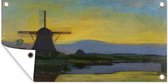 Tuinposter Oostzijdse molen - Piet Mondriaan - 80x40 cm - Wanddecoratie Buiten - Tuinposter - Tuindoek - Schuttingposter - Tuinschilderij