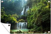 Tuinposter - Tuindoek - Tuinposters buiten - Waterval - Thailand - Tropisch - 120x80 cm - Tuin