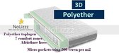 Aloe Vera - Eenpersoons Matras 3D MICROPOCKET Polyetherschuim SG30 7 ZONE 23 CM - Gemiddeld ligcomfort - 90x220/23