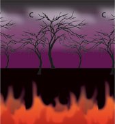 Set van 2x stuks horror decoratie scenesetter 15 x 1,2 meter - Halloween wanddecoratie