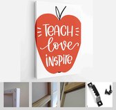 Teacher gratitude quote vector design for a first day of school gift or card with apple silhouette - Modern Art Canvas - Vertical - 1758636833 - 40-30 Vertical