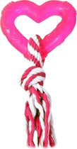 Flamingo Tpr Hart Met Touw - 14,5 X 8 X 3Cm