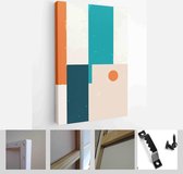 Set of Abstract Geometric Wall Art. Mid Century Illustration in Minimal Style for Wall Decoration Background - Modern Art Canvas - Vertical - 1875457921 - 40-30 Vertical