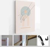 Modern Abstract Art Illustration with Woman Hands. Set of aesthetic organic art in one line style for house decoration - Modern Art Canvas - Vertical - 1957430644 - 40-30 Vertical