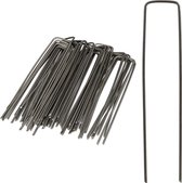 grondpennen worteldoek - set van 50 - 15 cm - staal - Ø 2 mm - gronddoekpennen