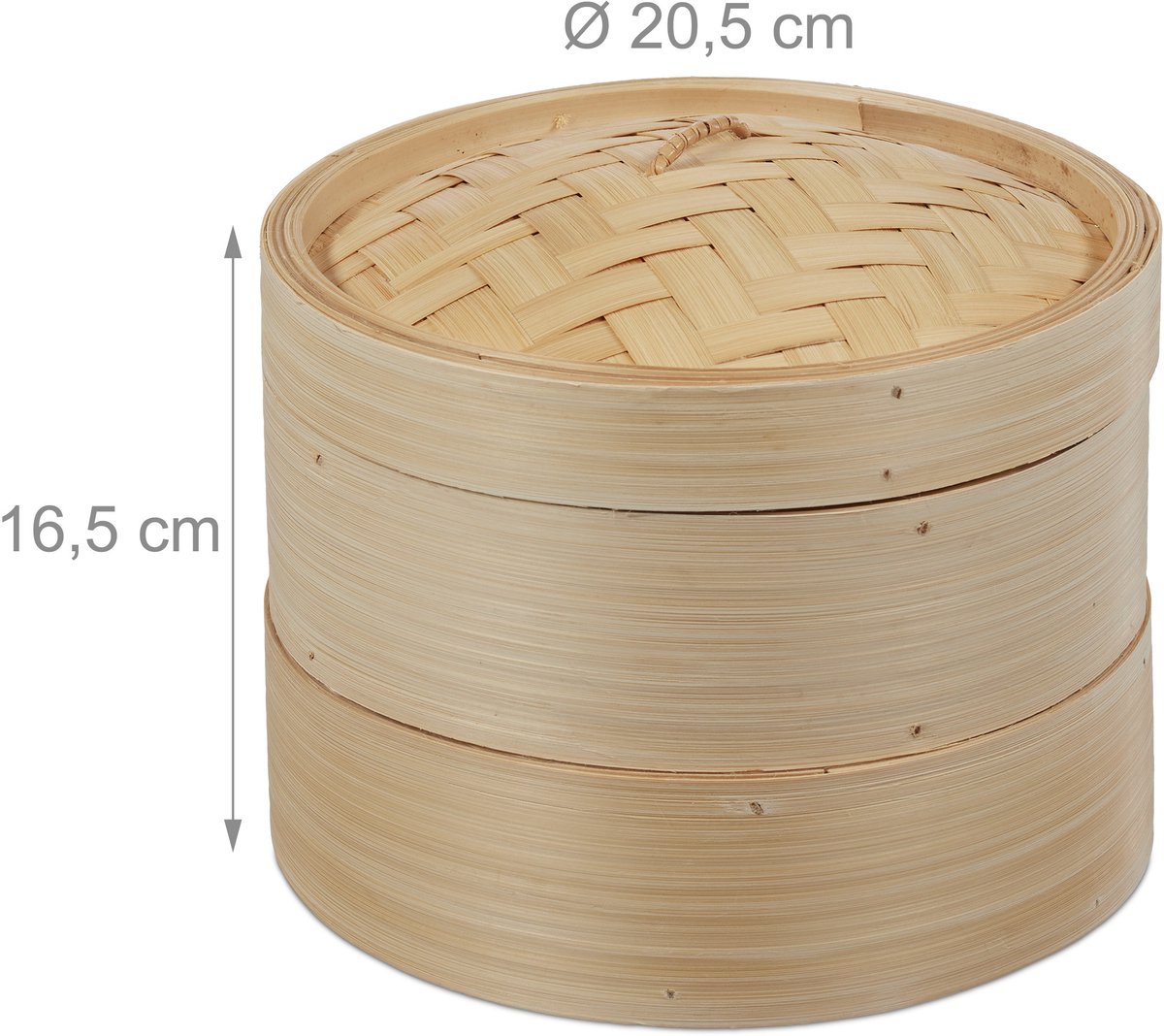 bamboe stoommandje - Ø 20,5 cm - 2 etages - voor dim sum - rijst — cadeau in Kookcadeaus - foto 5