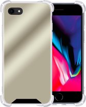 Hoes voor iPhone 7 Hoesje Spiegel Siliconen Mirror Case Shock Proof - Hoes voor iPhone 7 Hoes Spiegel Back Cover Hoesje - Goud