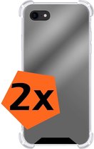 Hoes voor iPhone SE 2020 Hoes Spiegel Hoesje Case - Hoes voor iPhone SE 2020 Spiegel Hoesje Zwart -2 Stuks