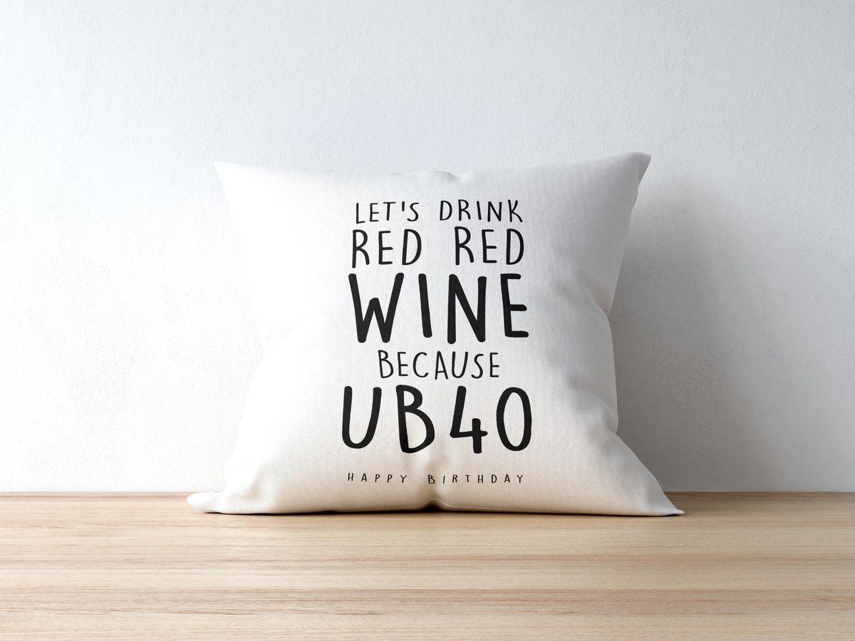Sierkussen - Verjaardag Lets Drink Wine - Wit - 40 Cm X 40 Cm