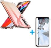 Anti-Shock transparant hoesje silicone met 2 Pack Tempered glas Screen Protector Geschikt voor: Xiaomi Mi 10