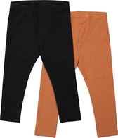 Koko Noko meisjes 2-pack legging Rusty Brown Black