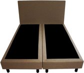 Bedworld Boxspring 180x200 - Lederlook - Donker taupe (MD929)