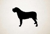 Silhouette hond - English Mastiff - Engelse Mastiff - XS - 23x30cm - Zwart - wanddecoratie