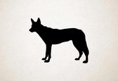 Silhouette hond - Tamaskan Dog - Tamaskan-hond - L - 75x98cm - Zwart - wanddecoratie