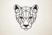 Line Art - Puma - M - 64x60cm - Zwart - geometrische wanddecoratie