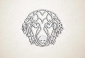 Line Art - Hond - Golden Retriever - XS - 25x29cm - EssenhoutWit - geometrische wanddecoratie