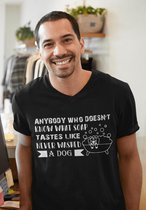 Anybody Who Doesn't Know What Soap Taste Like Never Washed A Dog Unisex T-Shirt,Grappige Hondenshirt,Cadeau Voor Hondenliefhebbers,D002-008B, XS, Zwart