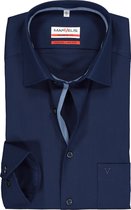 MARVELIS modern fit overhemd - blauw mini dessin (contrast) - Strijkvrij - Boordmaat: 43