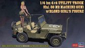 1:24 Hasegawa 52283 4X4 Truck with M2 Machinegun and Lady Figure Plastic Modelbouwpakket