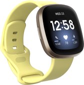 Bandje geschikt voor Fitbit Versa 3 - Maat L - Polsband - Horlogebandje - Siliconen - Geel