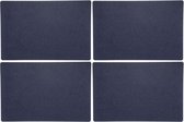 10x stuks rechthoekige placemats met ronde hoeken polyester navy blauw 30 x 45 cm - Placemats/onderleggers - Tafeldecoratie
