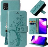 Voor Xiaomi Mi 10 Lite reliëf Lucky Tree horizontale flip lederen tas met houder & kaartsleuf & portemonnee & lanyard (groen)
