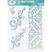 Angela Poole Stencil - Bloem Vintage - A4 - herbruikbaar