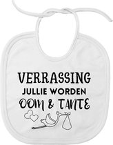 Slab - Wit/zwart bedrukt - Aankondiging zwangerschap - Jullie worden oom en tante