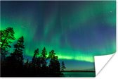 Poster Het noorderlicht tijdens een nacht in het Finse Lapland - 90x60 cm