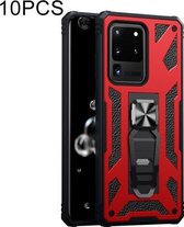 Voor Samsung Galaxy S20 Ultra 10 PCS Variety Armor TPU + PC Schokbestendige magnetische beschermhoes met opvouwbare cliphouder (rood)