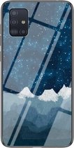 Voor Samsung Galaxy A71 5G Sterrenhemel Geschilderd Gehard Glas TPU Schokbestendig Beschermhoes (Star Chess Rob)
