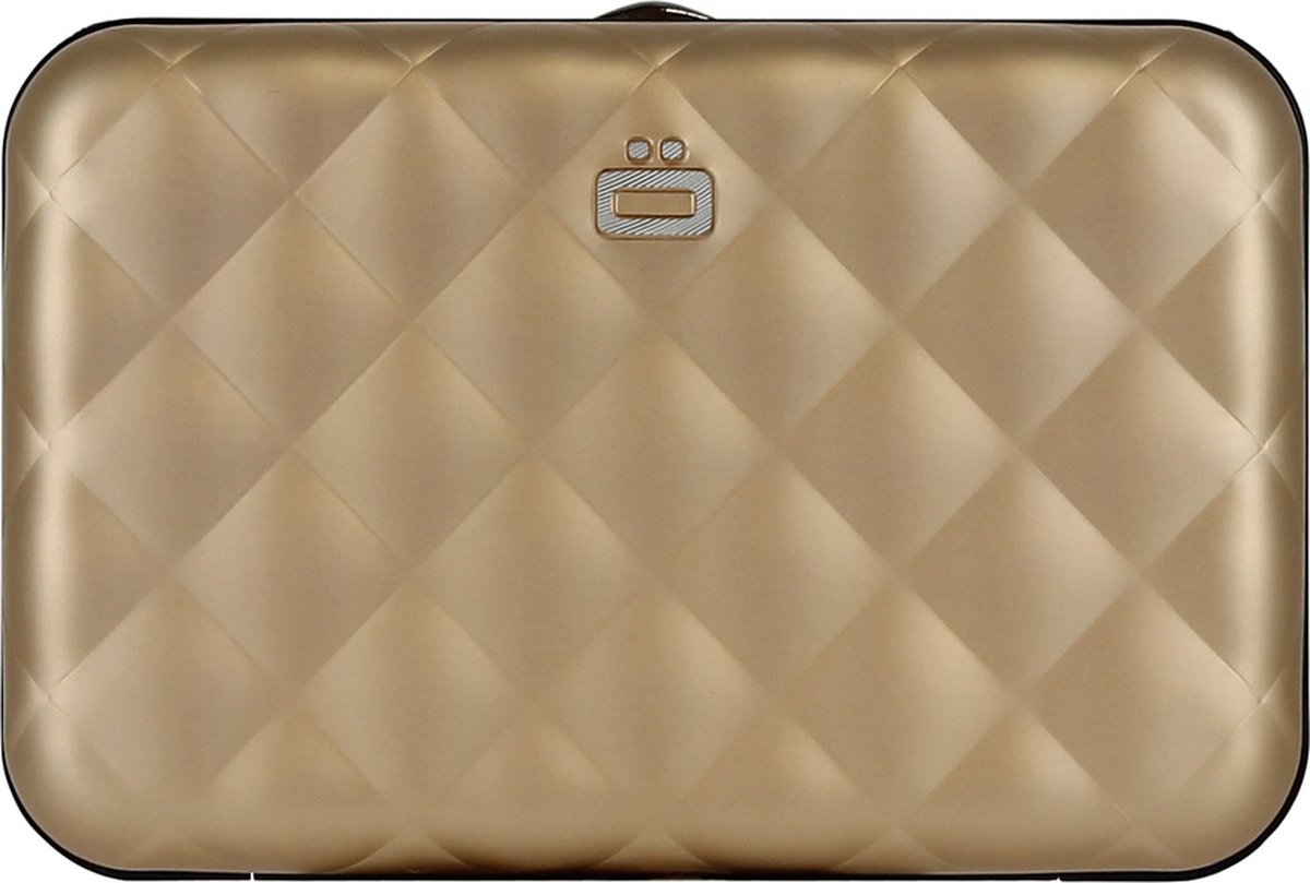 Ögon Designs Quilted Button Dames Creditcardhouder - RFID - Rose Goud
