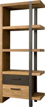 Boekenkast - lucia boekenkast - rechts open - bruin/naturel - 0x77,5x190