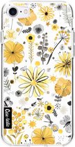 Casetastic Apple iPhone 7 / iPhone 8 / iPhone SE (2020) Hoesje - Softcover Hoesje met Design - Flowers Yellow Print